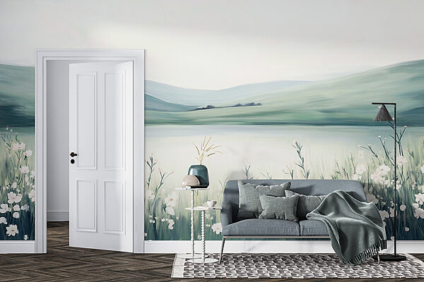 Painting of a field of flowers