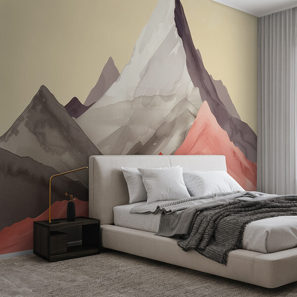 Group of mountains with red hills Group of mountains with red hills