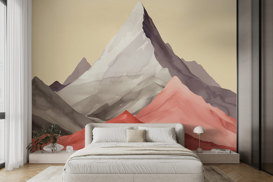Group of mountains with red hills