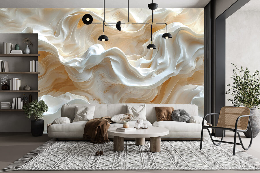 Wall murals Close up of a white wave