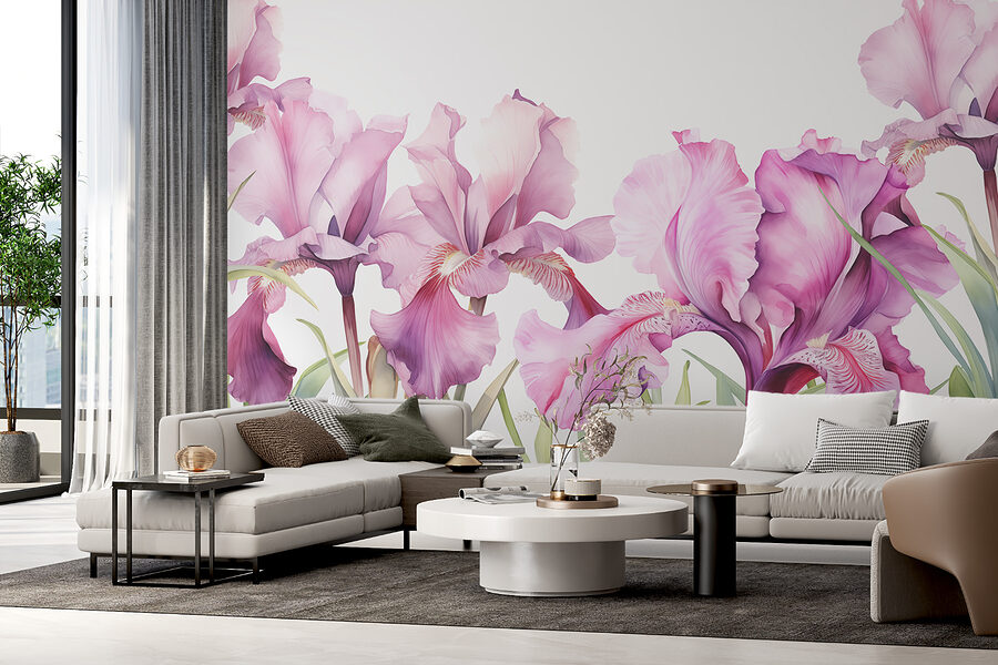 Row of purple flowers