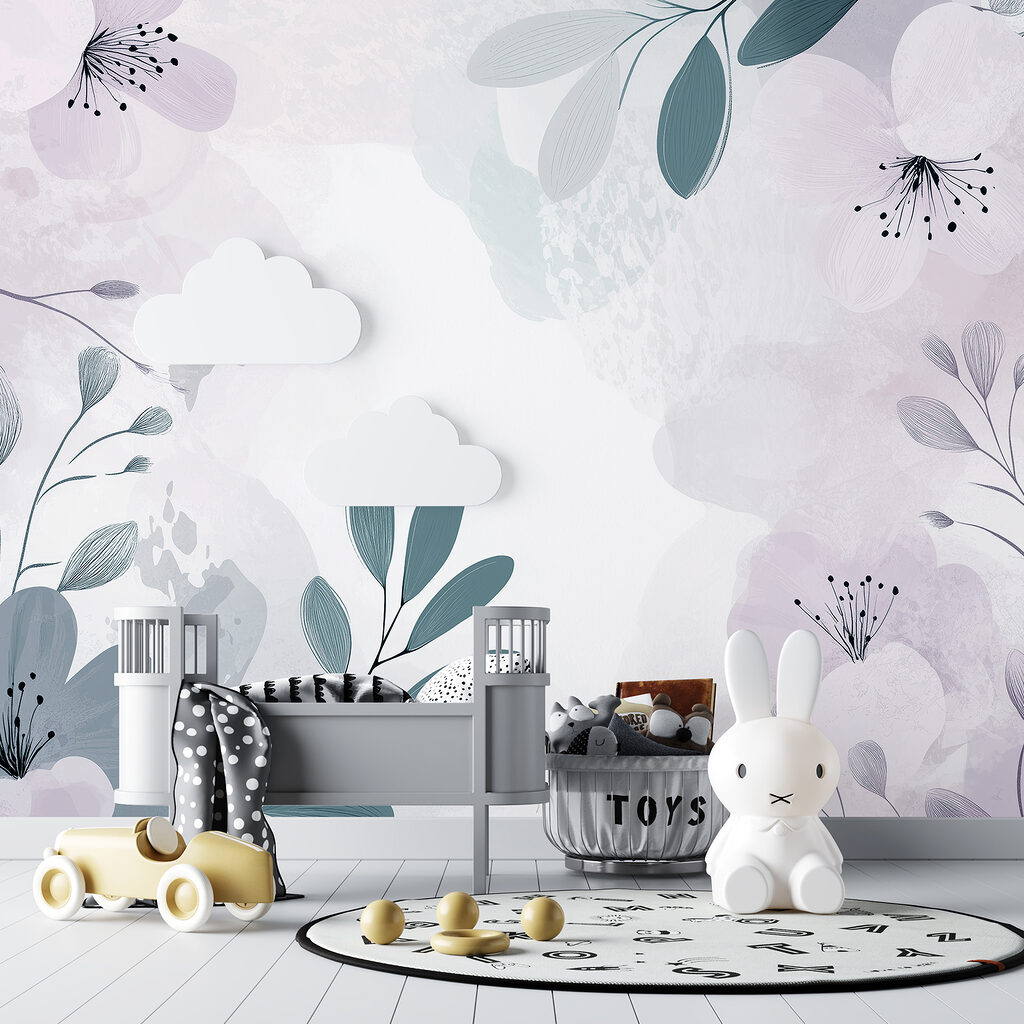 White and purple floral design White and purple floral design