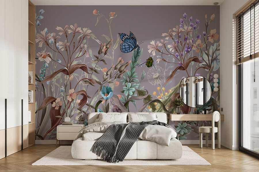 Wall murals Butterfly on a flower