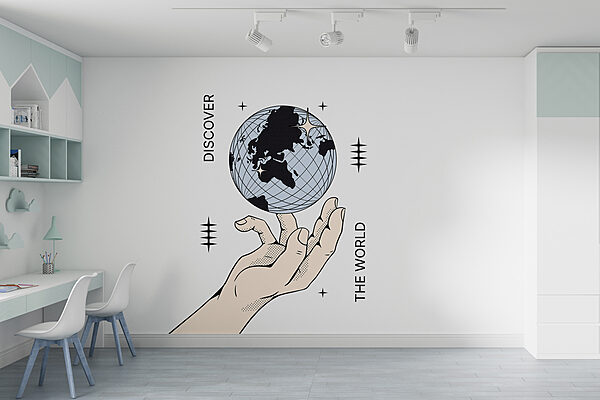 Hand holding a globe Hand holding a globe