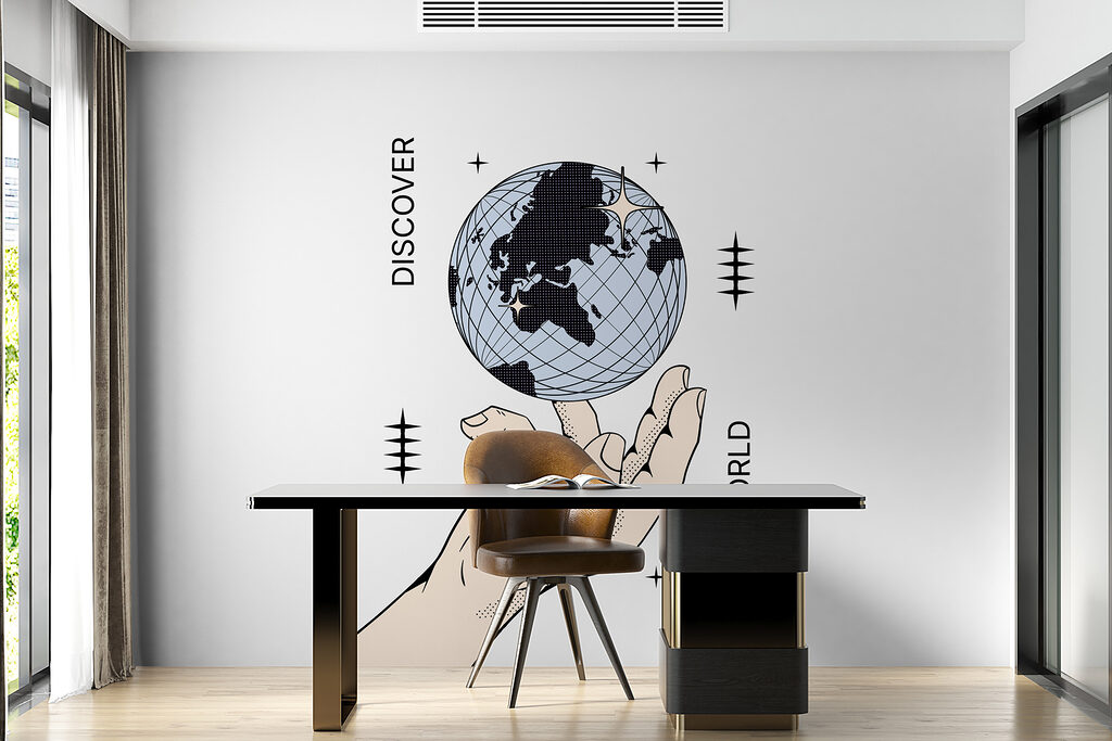 Hand holding a globe