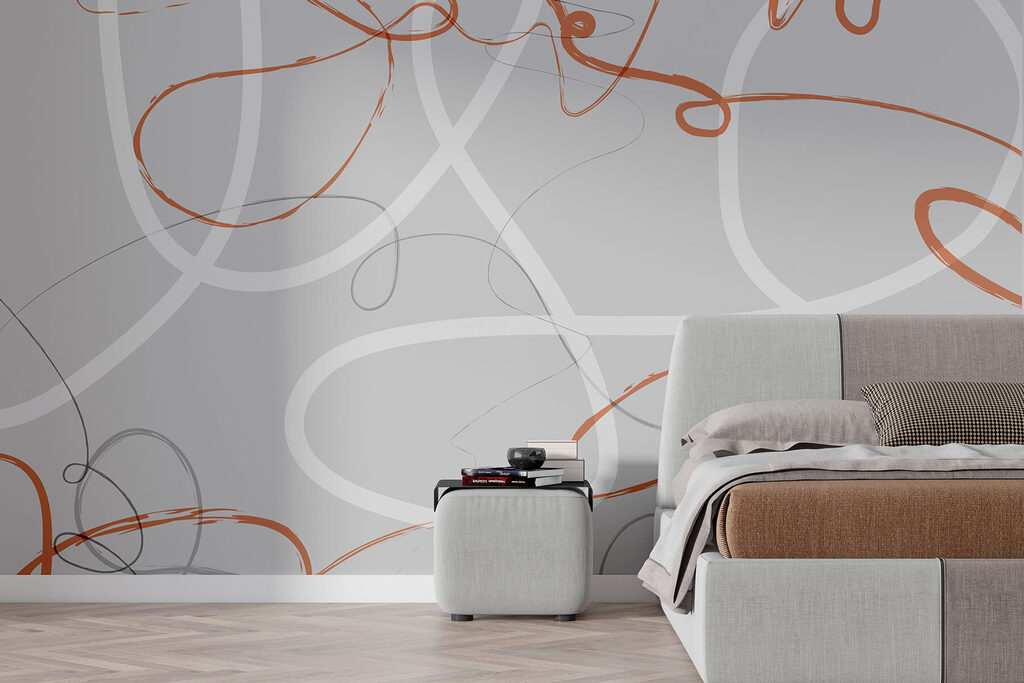 Grey and orange swirls