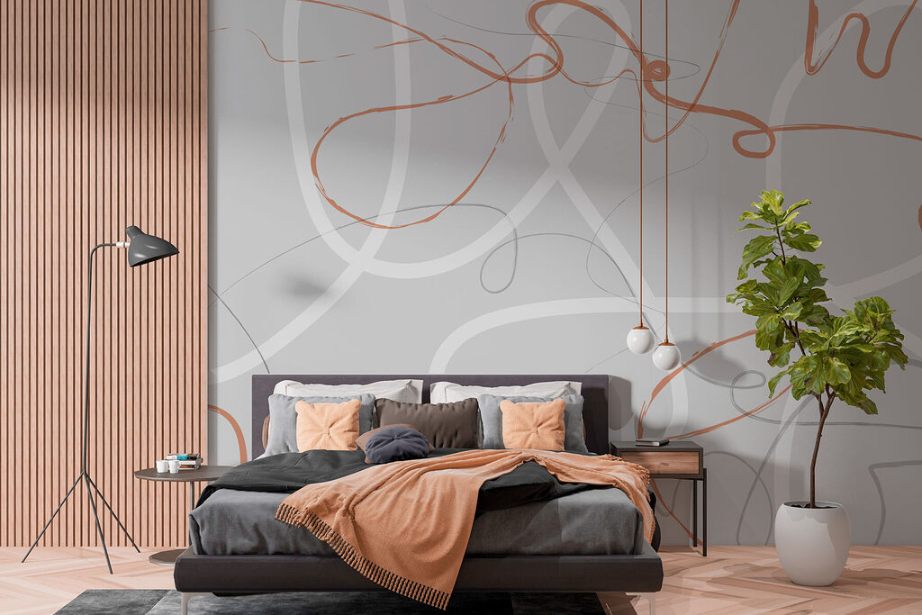 Grey and orange swirls