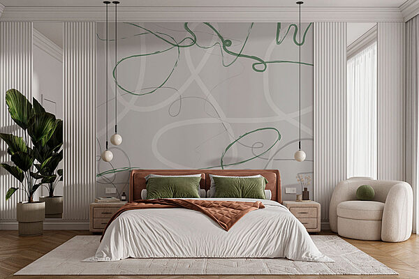 Green and grey swirly lines Green and grey swirly lines