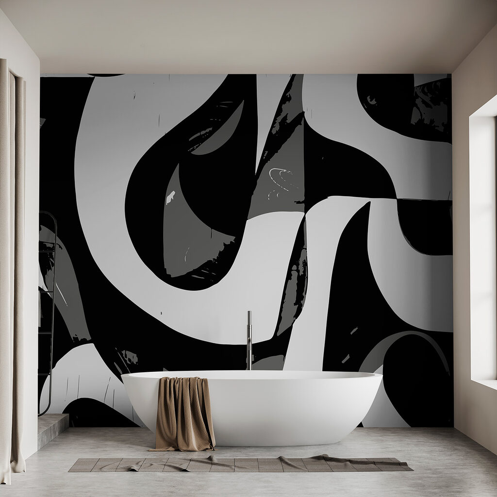 Black and white image of a swirly pattern