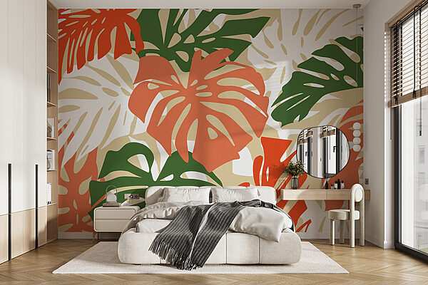 Pattern of leaves on a white background Pattern of leaves on a white background