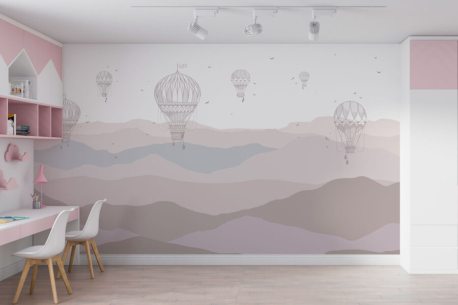 Wall murals Group of hot air balloons in the sky