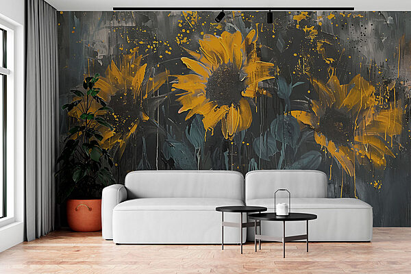 Painting of yellow flowers Painting of yellow flowers
