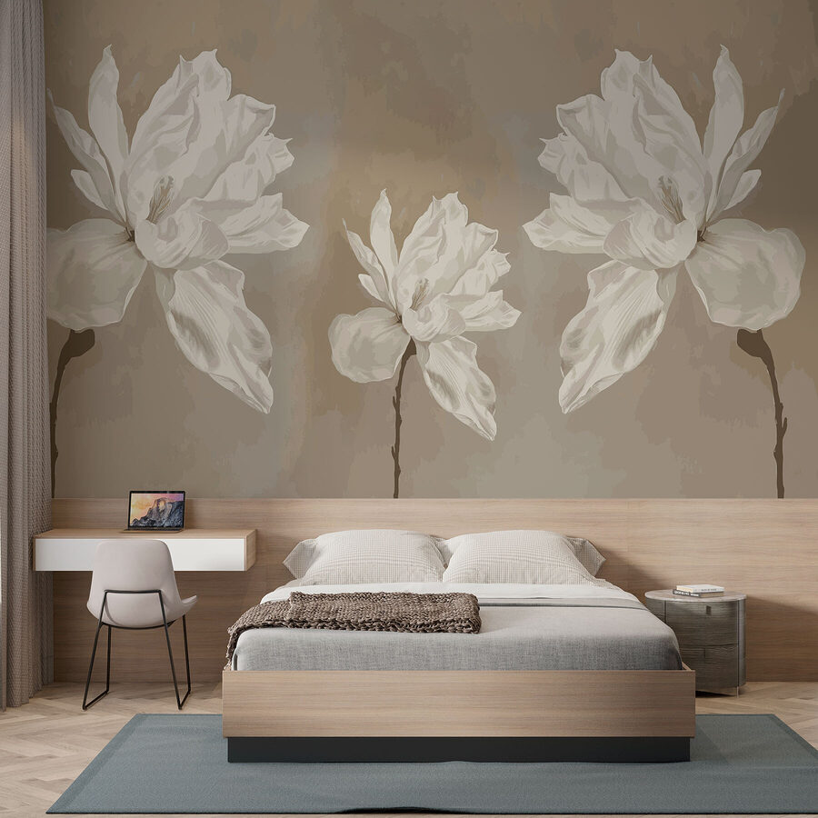Wall murals Group of white flowers