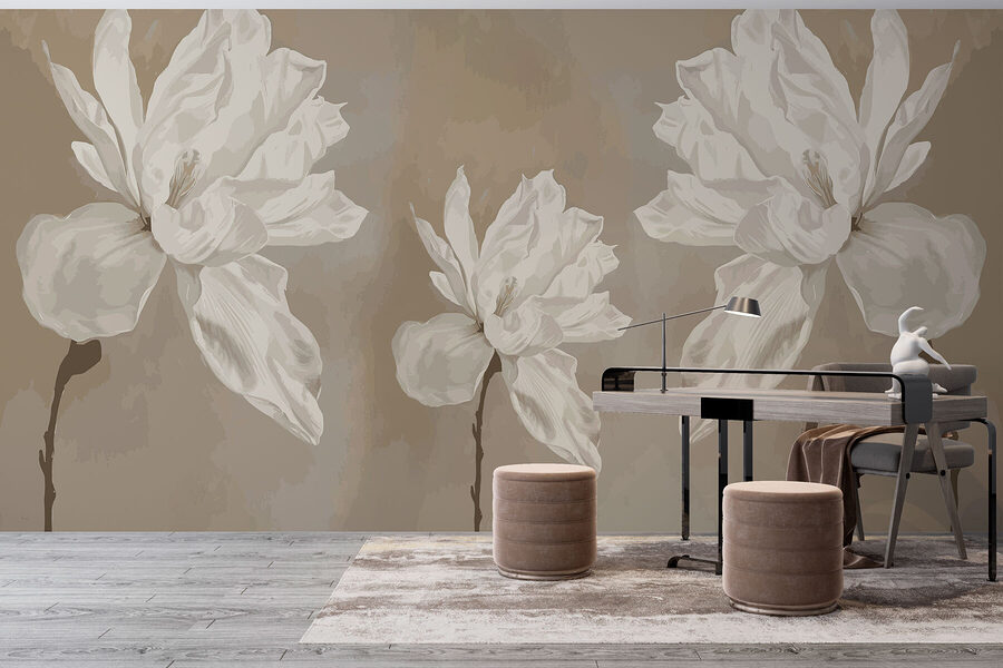 Wall murals Group of white flowers - Image 2