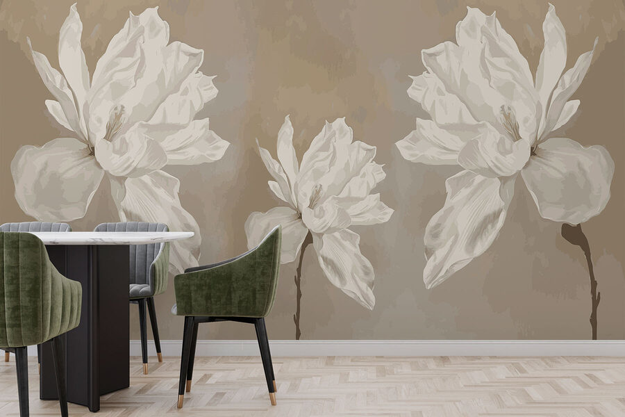 Wall murals Group of white flowers - Image 3