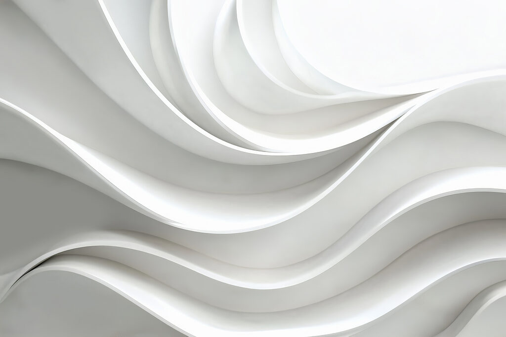 White wall with curved lines
