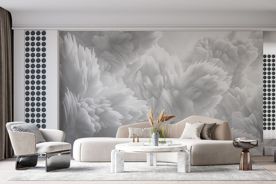 Wall murals Close up of white fluffy objects - Image 2