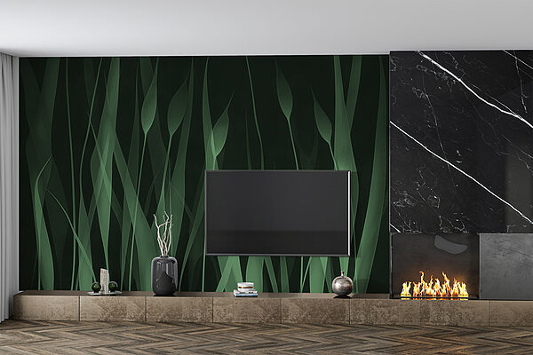 Green grass with black background