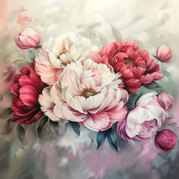 Painting of flowers on a surface Painting of flowers on a surface