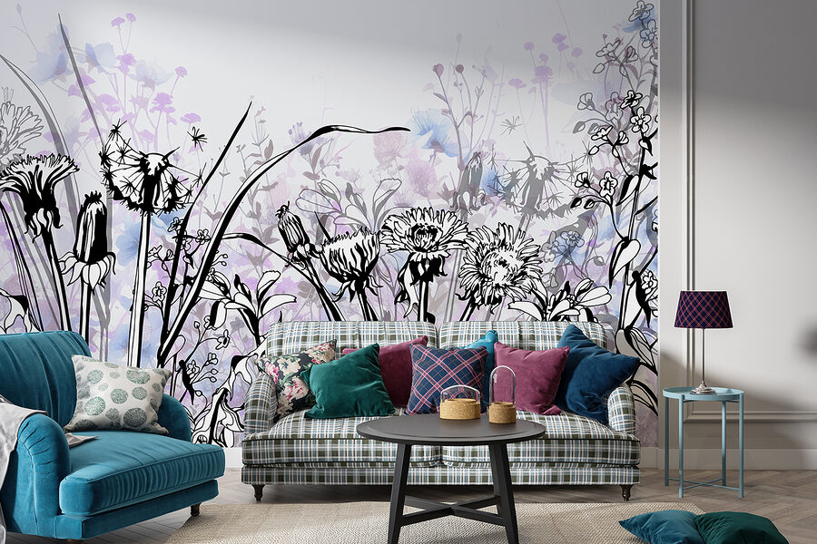 Wall murals Delicate floral silhouettes in soft tones. - Image 6