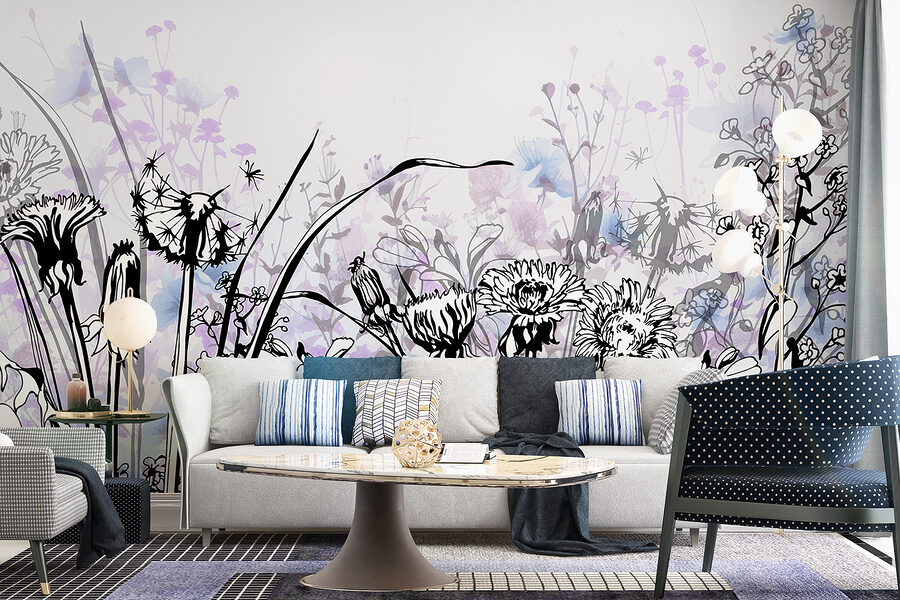 Wall murals Delicate floral silhouettes in soft tones. - Image 7