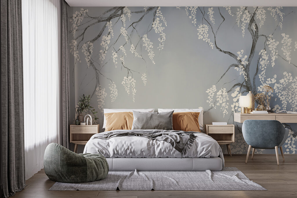 Tree branch with white flowers Tree branch with white flowers