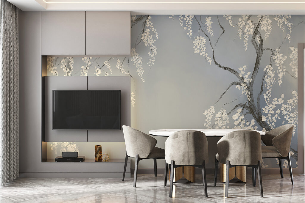 Tree branch with white flowers Tree branch with white flowers