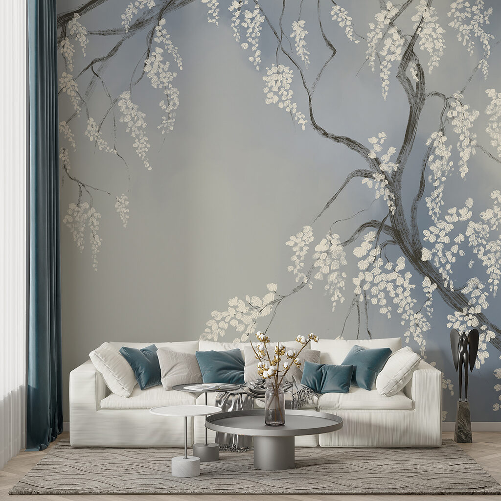 Tree branch with white flowers Tree branch with white flowers