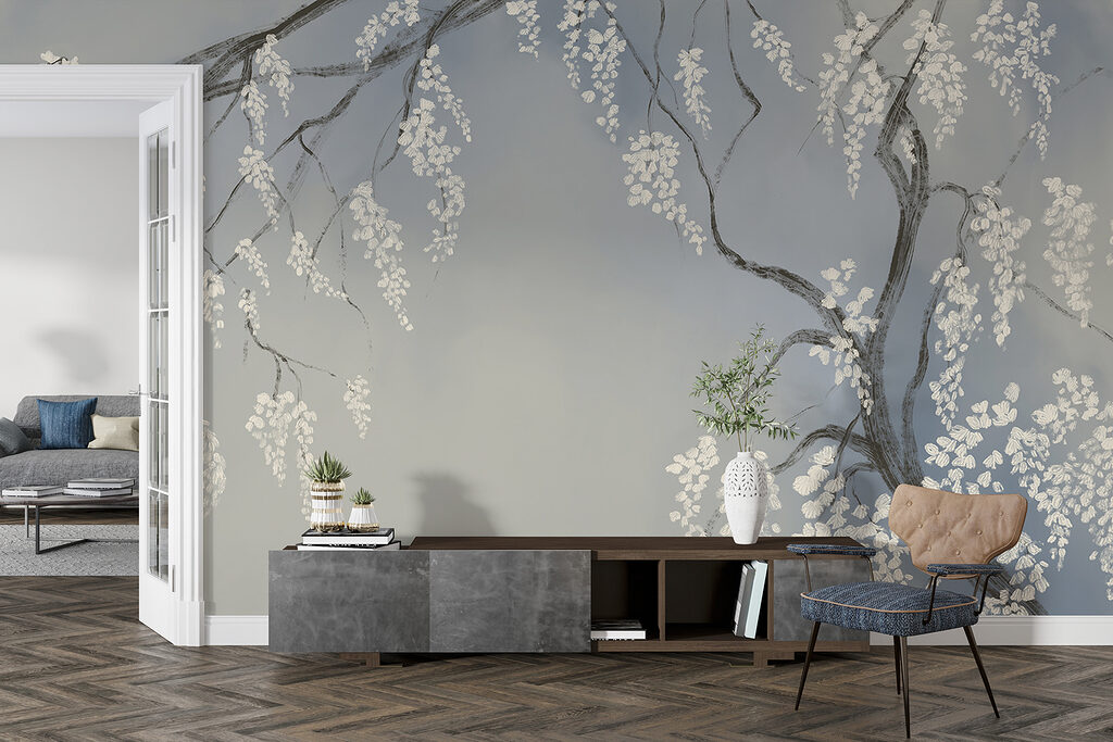 Tree branch with white flowers Tree branch with white flowers