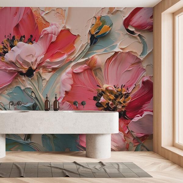 Painting of flowers on a canvas Painting of flowers on a canvas