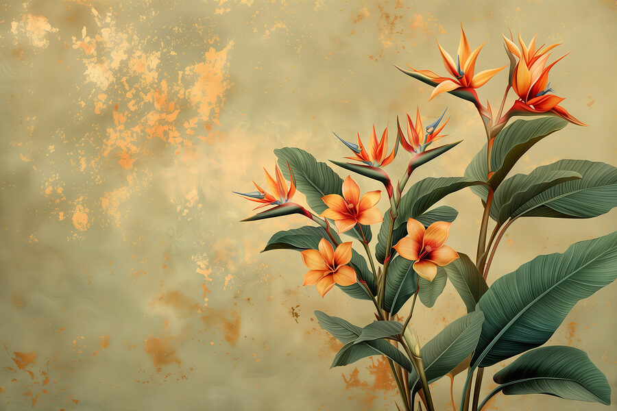 Plant with orange flowers and leaves