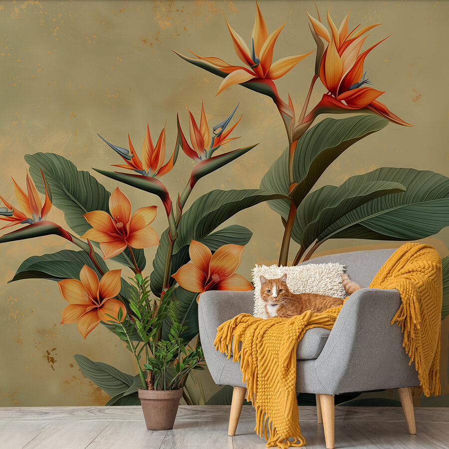 Plant with orange flowers and leaves