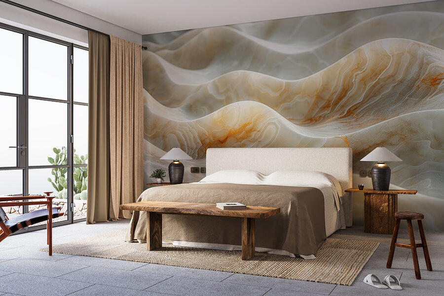 Wall murals Close up of a white surface