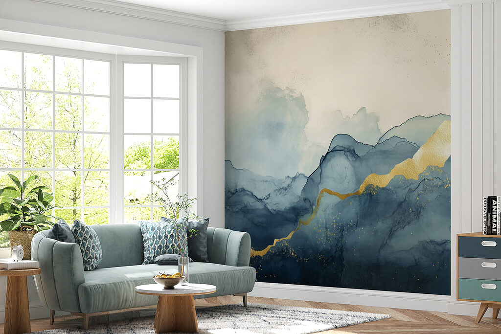 Misty mountains touched by sunlight