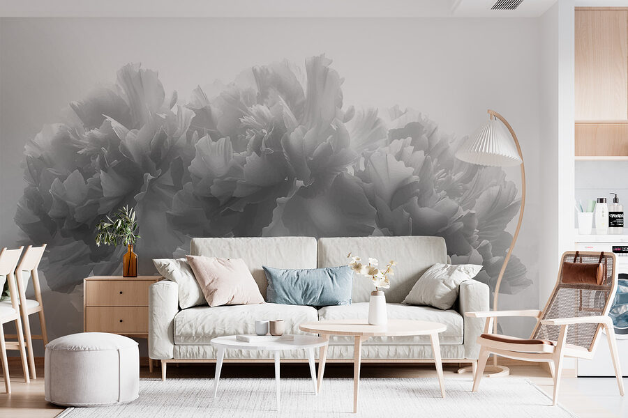 Group of flowers in a white background