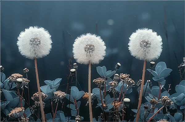 Group of dandelions in a field Group of dandelions in a field