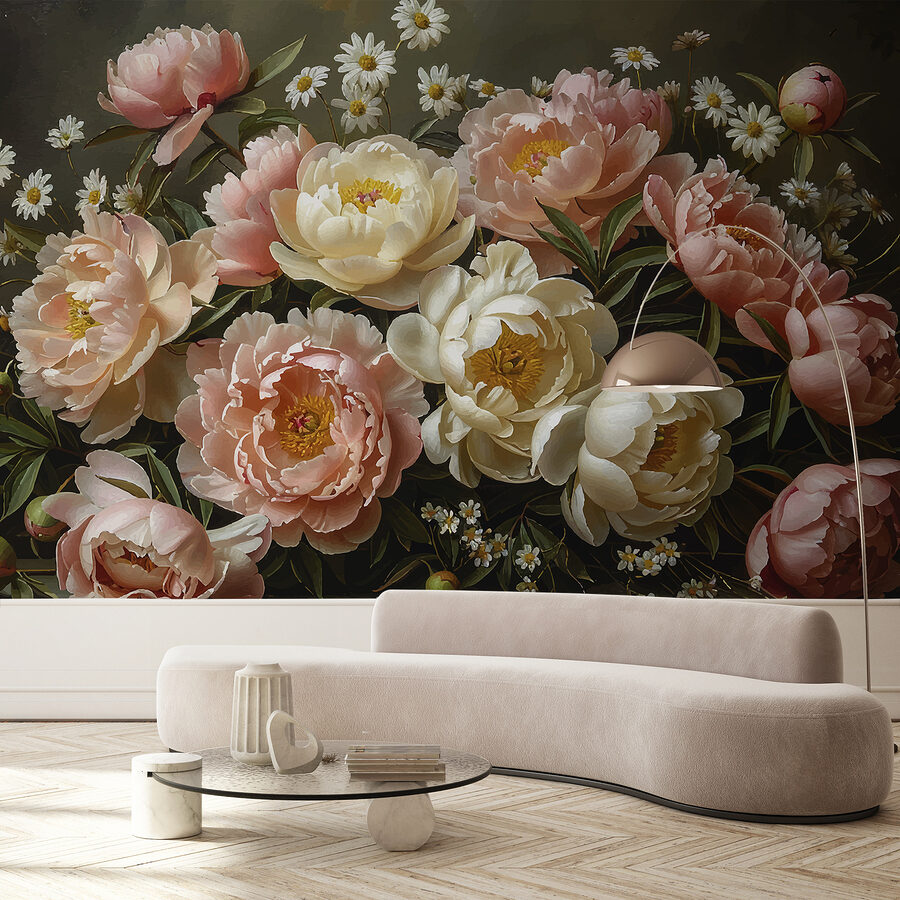 Wall murals Bouquet of pink and white flowers - Image 2