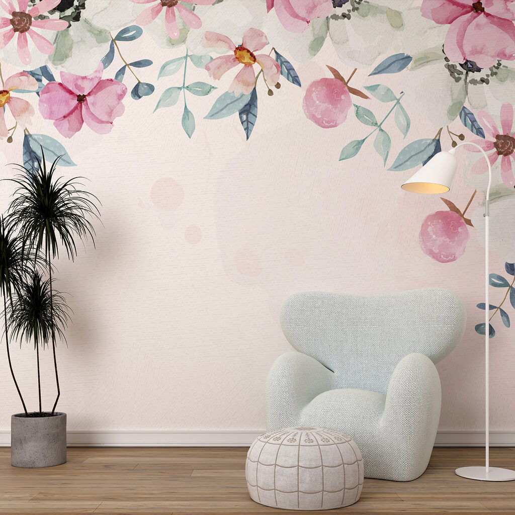 Watercolor painting of flowers