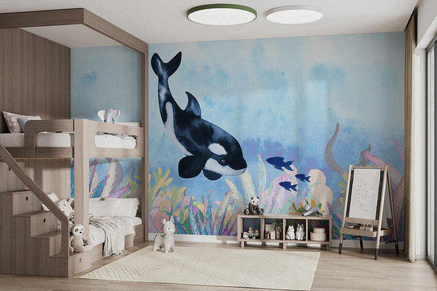 Whale swimming in the ocean