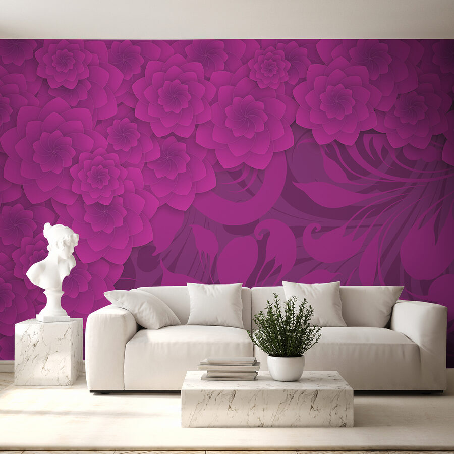 Wall murals Purple and pink floral background - Image 2