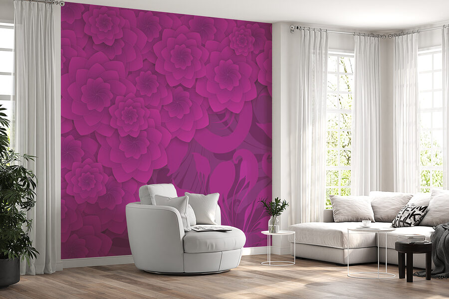 Wall murals Purple and pink floral background - Image 3