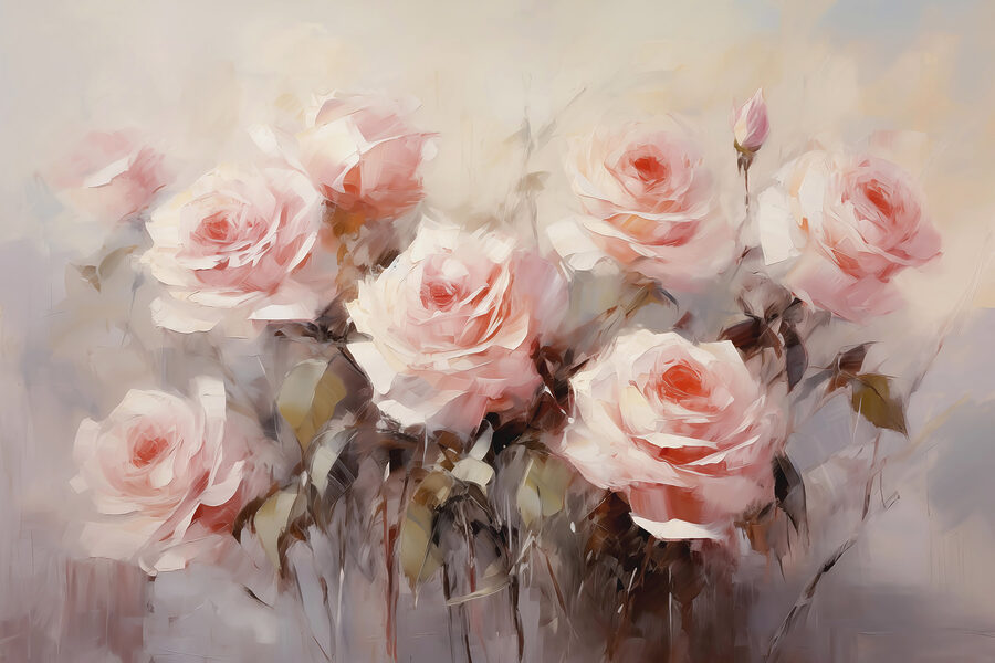 Painting of pink roses