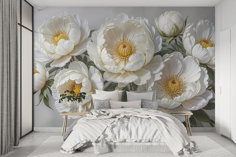 Wall murals Group of white flowers - Image 2