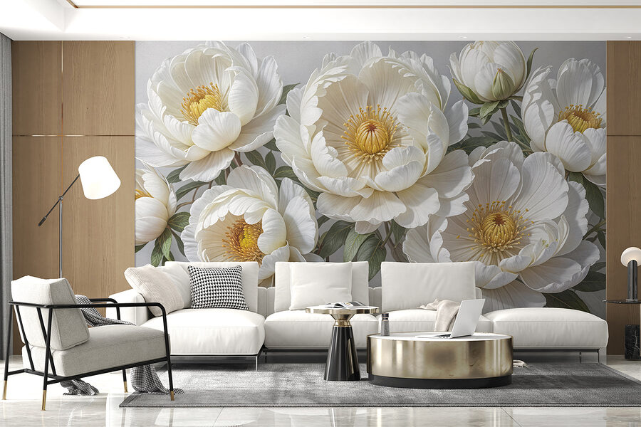 Wall murals Group of white flowers - Image 3