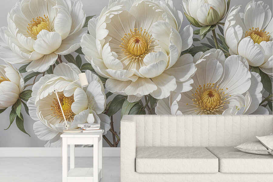 Wall murals Group of white flowers - Image 4