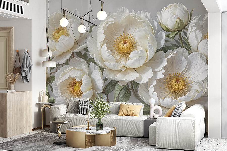 Wall murals Group of white flowers - Image 5