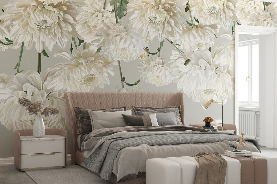 Wall murals Group of white flowers - Image 2