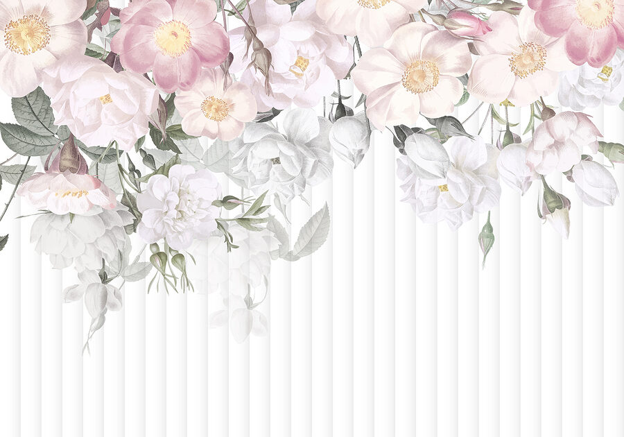 Group of flowers on a white background