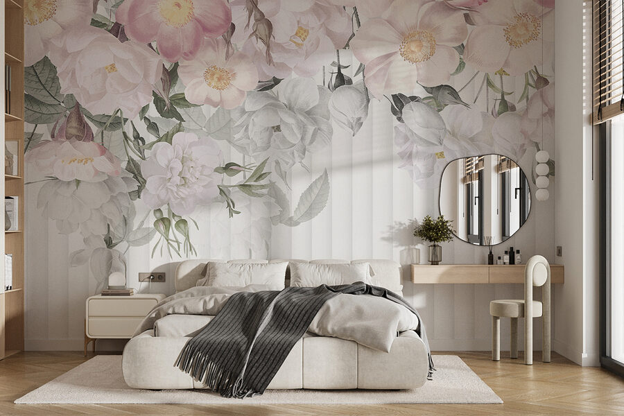 Group of flowers on a white background