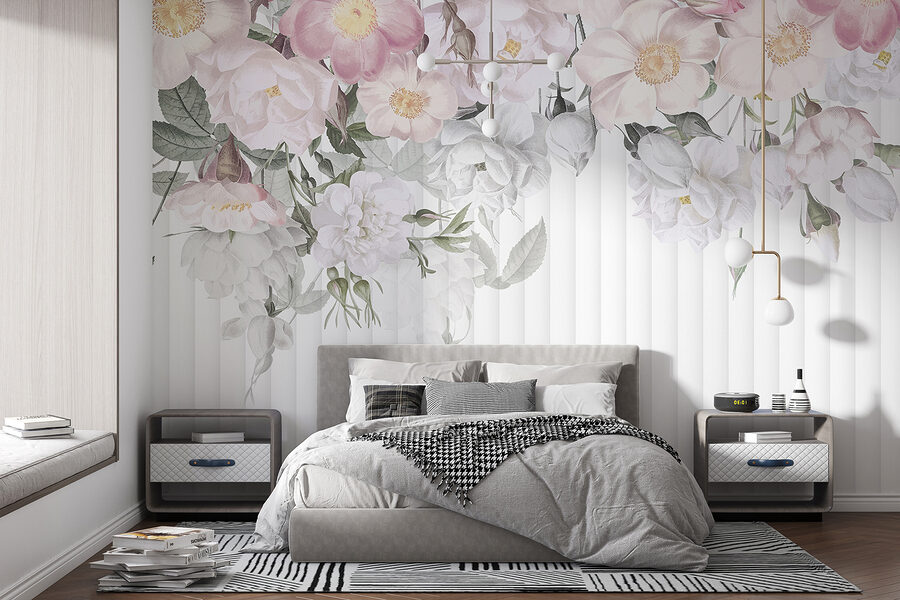 Group of flowers on a white background